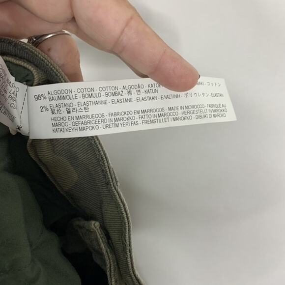 2/$30 ZARA Straight Leg Jeans 4 Camo Cropped Five-Pocket Stretch #5066 - Picture 10 of 13